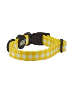 Pasear Pollo & Paco Collares Perro Peque O | Collar Perro Vichy Amarillo