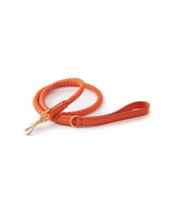 Pasear Due punto Otto - Design for Dogs Correas De Piel | Correa Cuero Para Perros - Ferdinando Naranja