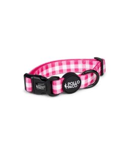 Pasear Pollo & Paco Collares Perro Peque O | Collar De Perro Vichy Rosa