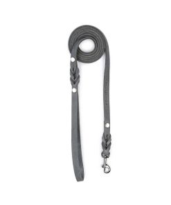 Pasear Molly and Stitch Correas De Piel | Correa Cuero Para Perros - Butter Timeless Grey