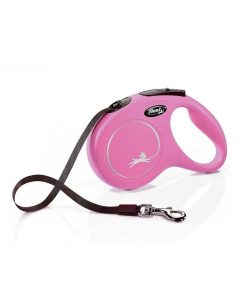 Pasear Flexi Correas Extensibles | Correa Extensible Para Perro - New Classic Cinta Rosa