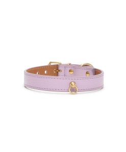 Pasear Branni Pets Collares De Piel | Collar Cuero Perro Juno Lavanda