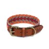 Pasear Buddys Dogwear Collares De Piel | Collar Para Perro Peruvian Flecha Naranja