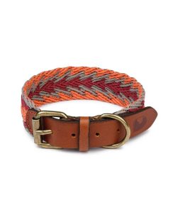 Pasear Buddys Dogwear Collares De Piel | Collar Para Perro Peruvian Flecha Naranja