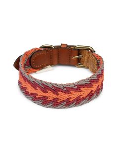 Pasear Buddys Dogwear Collares De Piel | Collar Para Perro Peruvian Flecha Naranja