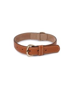 Pasear Wouapy Collares De Piel | Collar De Cuero Para Perros Praga Camel