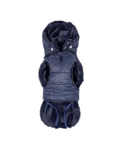 Ropa Fashion Dog | Abrigo Para Perro Plumas Azul Marino Fd