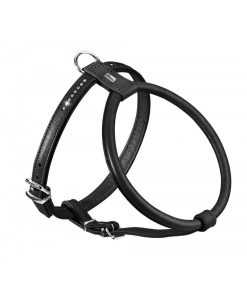 Pasear Hunter Arneses De Piel | Arn S Round & Soft Luxus Elk Negro