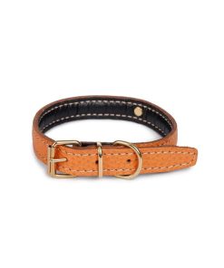 Pasear La Cinopelca Collares De Piel | Collar Naranja La Cinopelca Plano