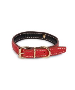 Pasear La Cinopelca Collares De Piel | Collar Perro La Cinopelca Plano Rojo