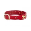 Pasear Thildy Collares De Piel | Collar De Cuero Suizo Rojo