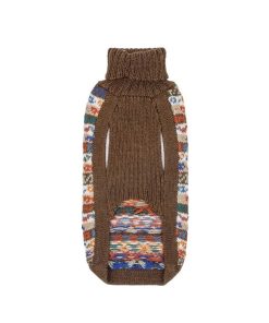 Ropa Alqo Wasi | Jersey Para Perro De Lana De Alpaca - Chocolate Bands