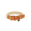 Pasear Fantail Collares De Piel | Collar Perro Grande Tau Camel