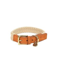 Pasear Fantail Collares De Piel | Collar Perro Grande Tau Camel