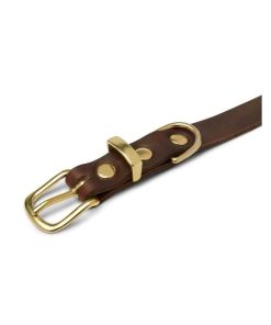 Pasear Molly and Stitch Collares De Piel | Collar De Cuero Para Perros - Butter Classic Brown