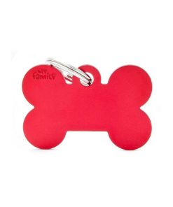 Pasear My Family Hueso | Chapa Perro Basic Hueso Rojo