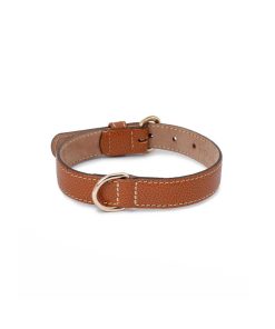 Pasear Wouapy Collares De Piel | Collar De Cuero Para Perros Praga Camel