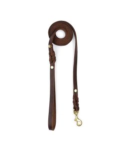 Pasear Molly and Stitch Correas De Piel | Correa Cuero Para Perros - Butter Classic Brown