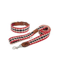 Pasear Buddys Dogwear Collares De Piel | Collar Cuero Perro Peruvian Flecha Rojo