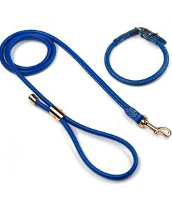 Pasear La Cinopelca Collares De Piel | Collar Cuero Perro - La Cinopelca Azul