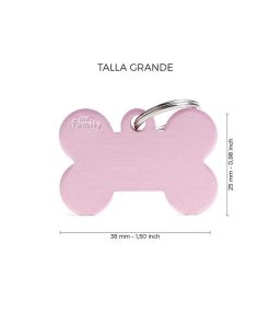 Pasear My Family Hueso | Chapa Perro Basic Hueso Rosa