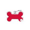 Pasear My Family Hueso | Chapa Perro Basic Handmade Hueso Rojo