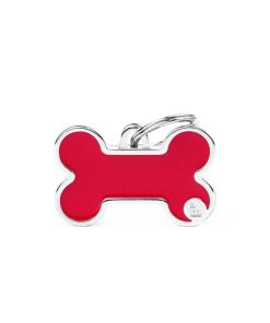 Pasear My Family Hueso | Chapa Perro Basic Handmade Hueso Rojo