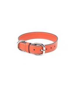 Pasear Carlotta Palermo Collares De Piel | Collar Cuero Perro Essential Naranja