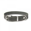 Pasear Molly and Stitch Collares De Piel | Collar De Cuero Para Perros - Butter Timeless Grey