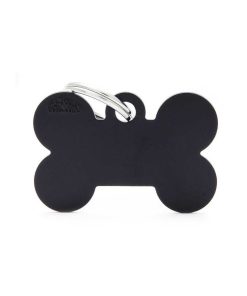 Pasear My Family Hueso | Chapa Perro Basic Hueso Negro