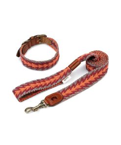 Pasear Buddys Dogwear Correas De Piel | Correa Cuero Para Perros - Peruvian Flecha Naranja