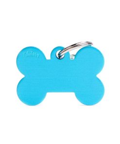 Pasear My Family Hueso | Chapa Perro Basic Hueso Azul Celeste