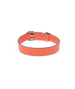 Pasear Carlotta Palermo Collares De Piel | Collar Cuero Perro Essential Naranja