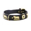 Pasear Thildy Collares De Piel | Collar De Cuero Suizo Negro