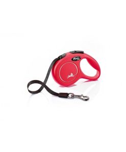 Pasear Flexi Correas Extensibles | Correa Extensible Para Perro - New Classic Cinta Roja