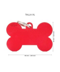 Pasear My Family Hueso | Chapa Perro Basic Hueso Rojo