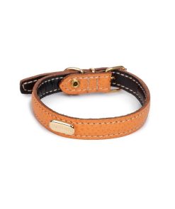 Pasear La Cinopelca Collares De Piel | Collar Naranja La Cinopelca Plano