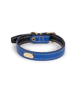 Pasear La Cinopelca Collares De Piel | Collar Perro La Cinopelca Plano Azul