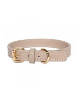 Pasear Perro Collection Collares De Piel | Collar Cuero Perro Beige