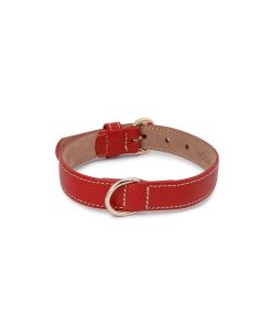 Pasear Wouapy Collares De Piel | Collar De Cuero Para Perros Praga Rojo